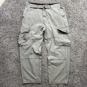 Vintage Old Navy Surplus Cargo Pants Tan Baggy Wide Leg Men’s Size 36x30 w/ BELT